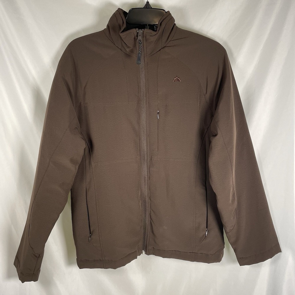 SNOZU Women's Zip Up Brown Coat Jacket Medium Soft Winter Fall Warm Pockets